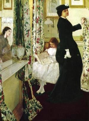 James Abbott McNeill Whistler - Harmony in Green and Rose- The Music Room 1860-61