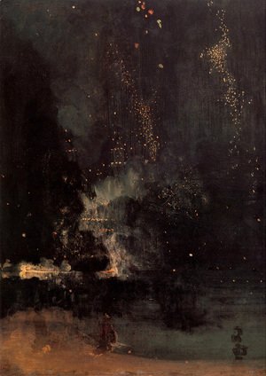 James Abbott McNeill Whistler - Nocturne in Black and Gold- The Falling Rocket  1875