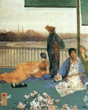 James Abbott McNeill Whistler - Variations in Flesh Colour and Green: The Balcony