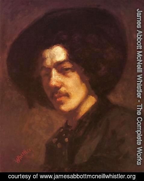 James Abbott McNeill Whistler - Portrait of Whistler with Hat