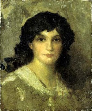 James Abbott McNeill Whistler - Head of a Young Woman