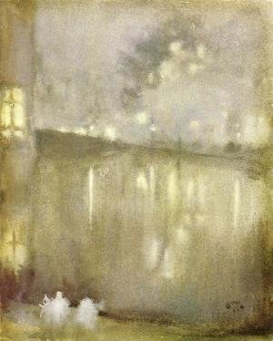James Abbott McNeill Whistler - Nocturne: Grey and Gold - Canal, Holland