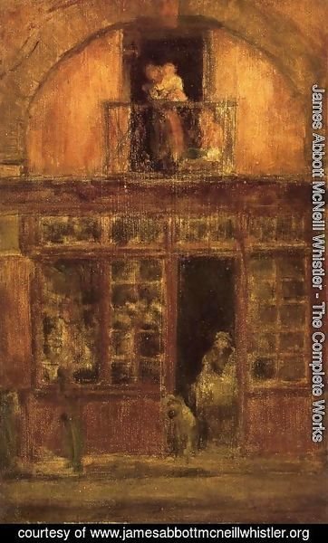 James Abbott McNeill Whistler - A Shop with a Balcony