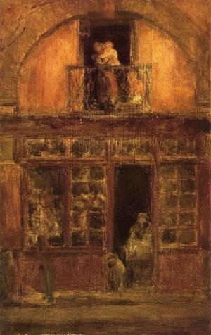 James Abbott McNeill Whistler - A Shop with a Balcony