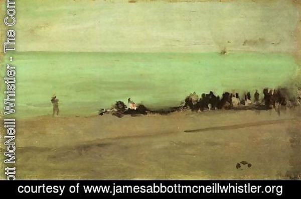 James Abbott McNeill Whistler - Blue and Silver: Boat Entering Pourville