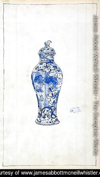Blue and White Covered Urn