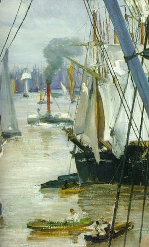 James Abbott McNeill Whistler - Wapping on Thames (detail)