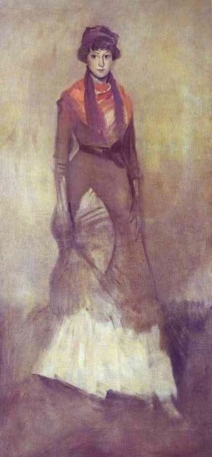 James Abbott McNeill Whistler - Harmony In Fawn Color And Purple Portrait Of Miss Milly Finch 1885