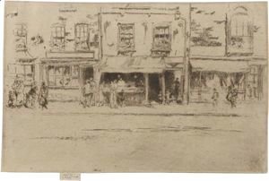 James Abbott McNeill Whistler - The Fish-Shop, Busy Chelsea