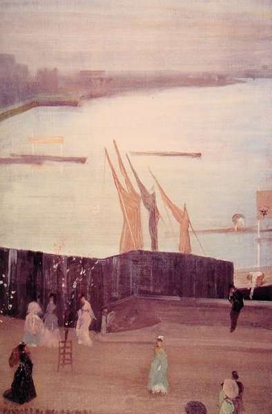 Variations in Pink And Grey: Chelsea by James Abbott McNeill Whistler