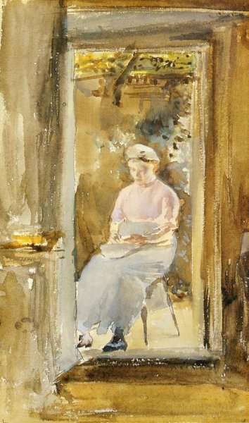 Pink Note: Shelling Peas by James Abbott McNeill Whistler