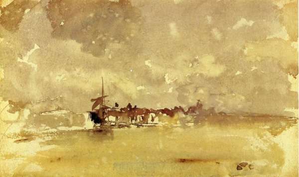 Gold and Grey: the Sunny Shower - Dordrecht by James Abbott McNeill Whistler