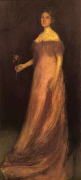 Rose and Green: The Iris - Portrait of Miss Kinsella by James Abbott McNeill Whistler