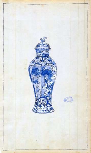 Blue and White Covered Urn by James Abbott McNeill Whistler