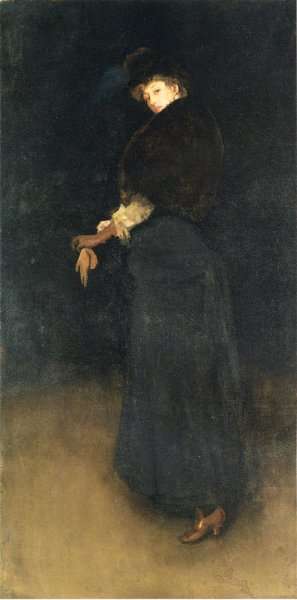 Arrangement in Black- The Lady in the Yellow Buskin- Portrait of Lady Archibald Campbell  1882-84 by James Abbott McNeill Whistler
