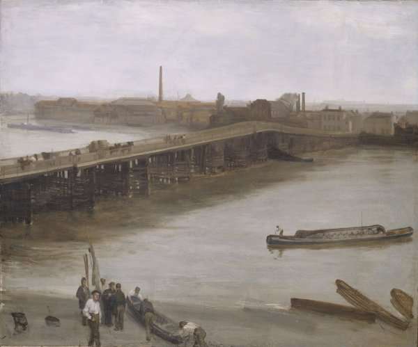 Brown and Silver Old Battersea Bridge by James Abbott McNeill Whistler
