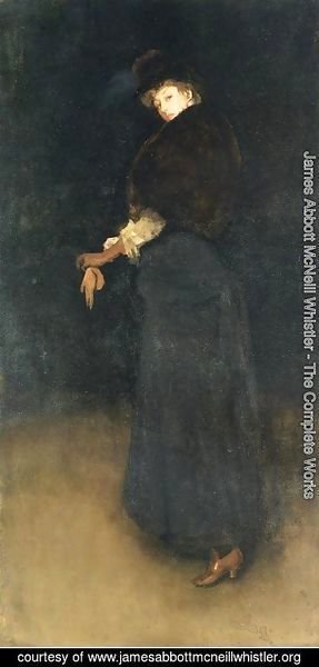 James Abbott McNeill Whistler - Arrangement in Black- The Lady in the Yellow Buskin- Portrait of Lady Archibald Campbell  1882-84