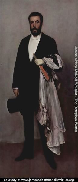 James Abbott McNeill Whistler - Arrangement in Flesh Colour and Black: Portrait of Theodore Duret