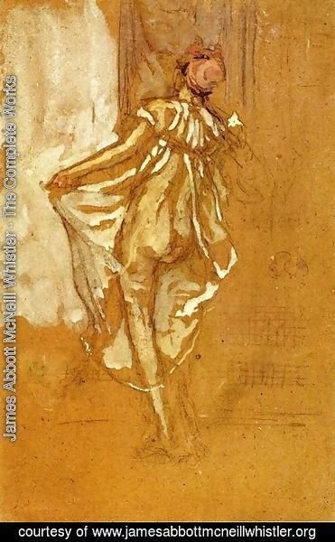 James Abbott McNeill Whistler - A Dancing Woman in a Pink Robe, Seen from the Back