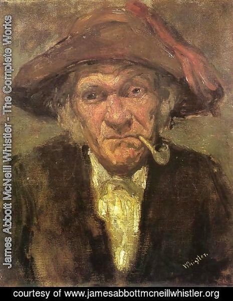 James Abbott McNeill Whistler - Head of an Old Man Smoking