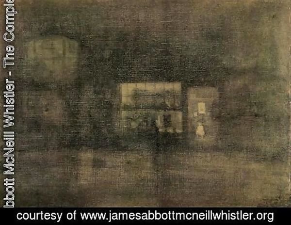 James Abbott McNeill Whistler - Nocturne: Black and Gold - The Rag Shop, Chelsea