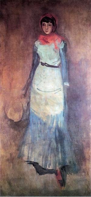 James Abbott McNeill Whistler - Harmony in Coral and Blue: Milly Finch
