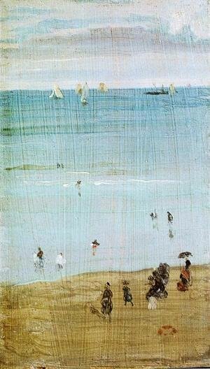 James Abbott McNeill Whistler - Harmony in Blue and Pearl: The Sands, Dieppe