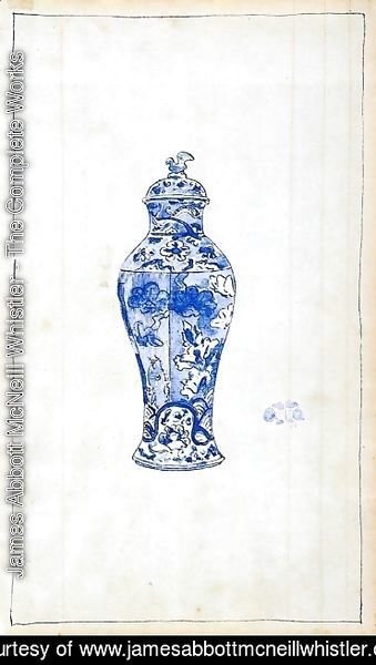 James Abbott McNeill Whistler - Blue and White Covered Urn