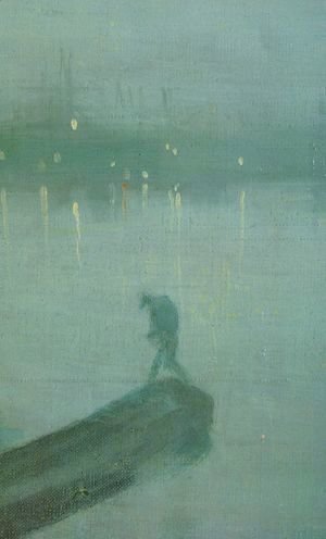 James Abbott McNeill Whistler - Nocturne in Blue and Gold, Old Battersea Bridge (detail)