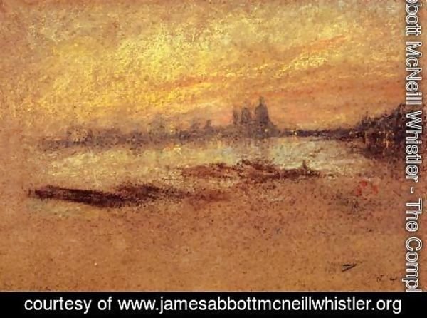 James Abbott McNeill Whistler - Red and Gold, Salute, Sunset