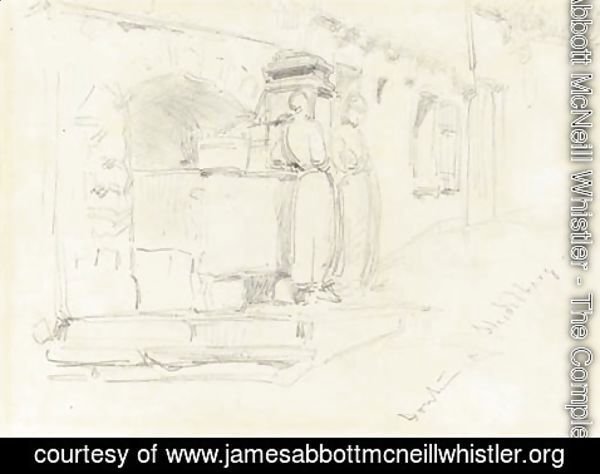 James Abbott McNeill Whistler - Fountain at Heidelberg