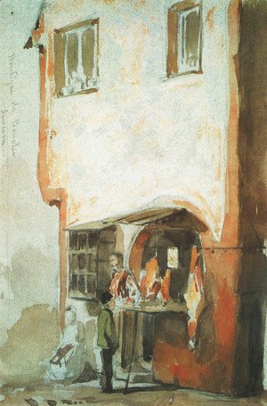 James Abbott McNeill Whistler - Butcher's Shop, Saverne